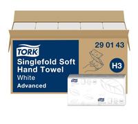 Tork Hand Towel Singlefold 2-Ply White 250 Sheets (Pack of 15) 290143