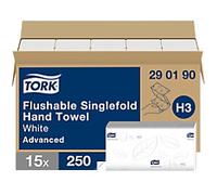 Tork Hand Towels H3 V-fold White 2 Ply 290190 Pack of 15 of 250 Sheets