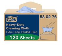 Tork Heavy-Duty Cleaning Cloth Blue W7, One-at-a-Time Dispensing, 1 x 120 Cloths, 530276