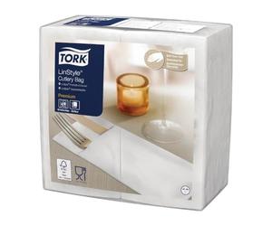 Tork LinStyle Cutlery Napkins White (Pack of 12 x 50)