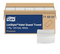 Tork LinStyle Valet Guest Towel White, 1/6 Fold, 5 x 100 Towels, 716001