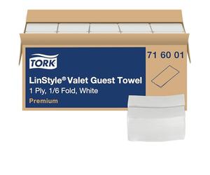 Tork LinStyle Valet Guest Towel White, 1/6 Fold, 5 x 100 Towels, 716001