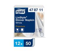 Tork LinStyle® White Dinner Napkin 39cm (12 x 50)