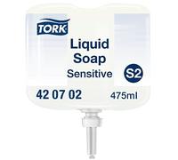 Tork Sensitive Mini Liquid Soap S2, Dermatologically Tested, 8 x 475ml, 420702