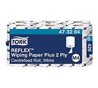 Tork M4 Reflex Wiping Paper White 2 Ply 473264 6 Rolls of 429 Sheets