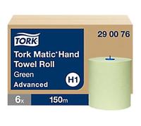 Tork Matic Advanced Paper Hand Towels H1 Rolled Green 2 Ply 0.588 m 290076 150 m Pack of 6