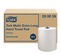 Tork Matic Extra Long Hand Towel roll H1, Universal Refills, White, Pack of 6, SCA06618