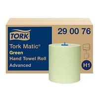 Tork Matic Green Hand Towel Roll Advanced 290076 - H1 Paper Towels for Roll Towel Dispenser, Absorbent, Tear Resistant, 2-ply, Green - 6 Rolls x 150 m