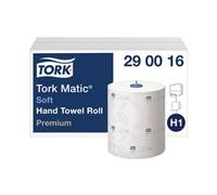 Tork Matic Soft Hand Towel Roll Premium 290016 - H1 Premium Paper Towels for Roll Towel Dispenser, Extra Soft, High Absorbancy, Tear Resistant, 2-ply, White - 6 Rolls x 100 m