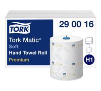 Tork Matic Soft Hand Towel Roll Premium 290016 - H1 Premium Paper Towels for Roll Towel Dispenser, Extra Soft, High Absorbancy, Tear Resistant, 2-ply, White - 6 Rolls x 100 m