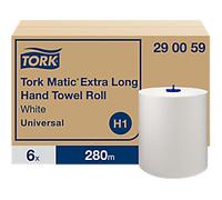 Tork Matic Universal Paper Hand Towels H1 Without feather edge White 1 Ply 280 m 290059 280 m Pack of 6