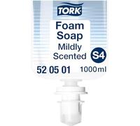 Tork Mildly Scented Foam Soap S4, Reduces Consumption, 6 x 1000 ml, 520501