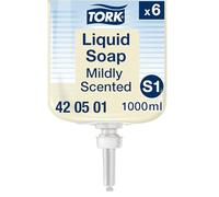 Tork Mildly Scented Liquid Soap S1, Fresh Scent, 6 x 1000ml, 420501