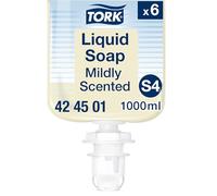 Tork Mildly Scented Liquid Soap S4, Fresh Scent, 6 x 1000ml, 424501