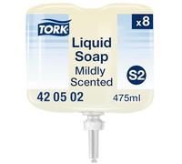 Tork Mildly Scented Mini Liquid Soap S2, Fresh Scent, 8 x 475ml, 420502