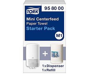 Tork Mini Centrefeed Paper Towel Starter Pack - 958000 - M1 + Wiping Paper Refill (120 metres)