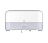 Tork Mini Jumbo 2-Roll Toilet Paper Dispenser White T2, 555560 | Enclosed, Elevation Range, White