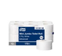Tork Mini Jumbo White 2 Ply Toilet Roll 2 59mm Core (1 x 12)