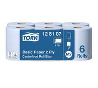 TORK Multipurpose Wiping Paper Towels Suitable for M2 Centrefeed System Big Dispensers, Blue, 6 x 150 m