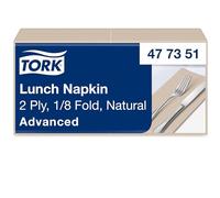 Tork Natural Lunch Napkin, 1/8 fold, 2 ply, 200 napkins, 16.3cm x 8.2cm each, 477351