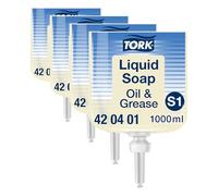 Tork Oil and Grease Liquid Soap S1, Dermatologically Tested, 1 x 1000ml, 420401 (Pack of 4)