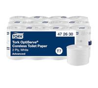 Tork OptiServe Coreless Toilet Paper White T7, Advanced, 2 Ply, 24 x 820 Sheets, 472630
