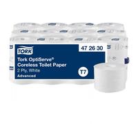 Tork OptiServe Coreless Toilet Paper White T7, Advanced, 2 Ply, 24 x 820 Sheets, 472630