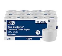 Tork OptiServe Toilet Paper Rolls 1 Ply Coreless 472620 24 Rolls of 1250 Sheets