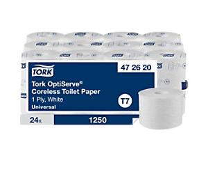 Tork OptiServe Toilet Paper Rolls 1 Ply Coreless 472620 24 Rolls of 1250 Sheets