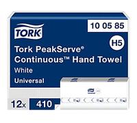 Tork Peakserve Universal Paper Hand Towels H5 White 1 Ply 100585 410 Sheets Pack of 12
