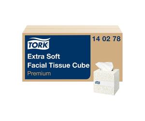 Tork Premium Extra Soft Facial Tissues with 2 Ply - Cube Dispenser - 30 x 100