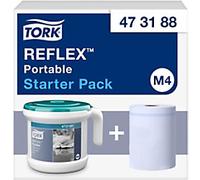 Tork Reflex Portable 473188 M4 Centrefeed Dispenser Plastic Not Lockable Manual Turquoise, White