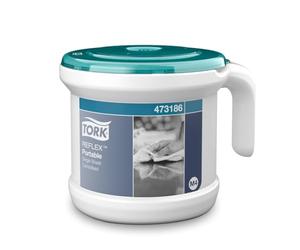 Tork Reflex Portable Starter Pack Centrefeed Paper Towel and Dispenser White and Turquoise M4, Robust Design, 1 Pack, 473186 + Wiping Paper Refill (Quantity of 1)