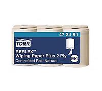 Tork 2-Ply M4 Reflex Wiping Paper Roll Plus Natural Pack of 6 473481