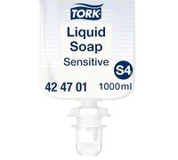 Tork Sensitive Liquid Soap S4, Dermatologically Tested, 6 x 1000ml, 424701