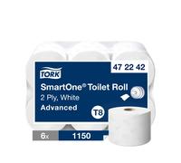 Tork 2 Ply SmartOne Advanced White Toilet Rolls - 1x6