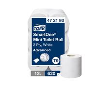 Tork SmartOne® White Mini 2 Ply Toilet Roll 620 Sheets (1 x 12)