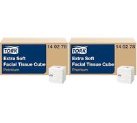Tork Soft Facial Tissue Cube Box White, Premium, 2-ply, 100 Sheets, 140278 (Pack of 2)