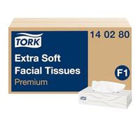 Tork Soft Facial Tissues White F1, Premium, 2-ply, 30 x 100 sheets, 140280 | Gentle on skin with extra softness, providing reliable everyday comfort for guests in hotels, offices and washrooms.