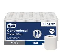 Tork Soft Small Roll Toilet Paper White T4, Advanced, 3-ply, 70 × 150 sheets, 110792