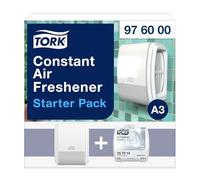 Tork Starter Pack Constant Air Freshener White A3, Elevation Range, Dispenser and Breeze Refill, 976000