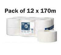 Tork T2 Mini Soft Jumbo Basic Roll White Paper - Pack of 12 Rolls 12x170M
