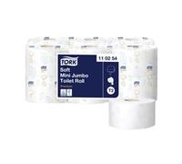 2 Ply white 200mtr Mini Jumbo Toilet roll x 12 80MM Core