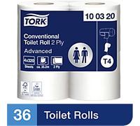 Tork T4 Advanced Toilet Roll 2 Ply 100320 36 Rolls of 320 Sheets