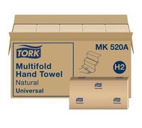 Tork Universal Multifold Paper Towel H2, Disposable Hand Towel MK520A, 100% Recycled Fibers, 1-Ply, Natural - 16 x 250 Sheets