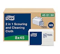 Tork W8 Cleaning Cloth White 30 cm x 38.5 cm 450150 8 Packs of 45 Sheets