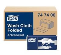 Tork Wash Cloth Advanced Soft Flannel White Disposable Wash Rag, 20 x 120 Cloths (25x19 cm)