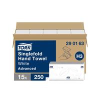 Tork White 2 Ply Singlefold Hand Towel 250 Sheet (1 x 15)