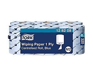 Tork Wiping Paper M2 1 Ply Rolled Blue 6 Rolls of 1125 Sheets
