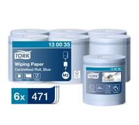 Tork Wiping Paper Multipurpose Towels/Paper Rolls Big 6 x 165m 130035 | Dispensers Ø 19cm Blue Suitable for M2 Centrefeed System